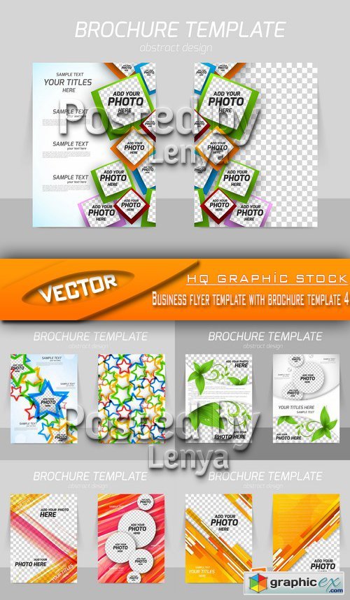 Stock Vector - Business flyer template with brochure template 4
