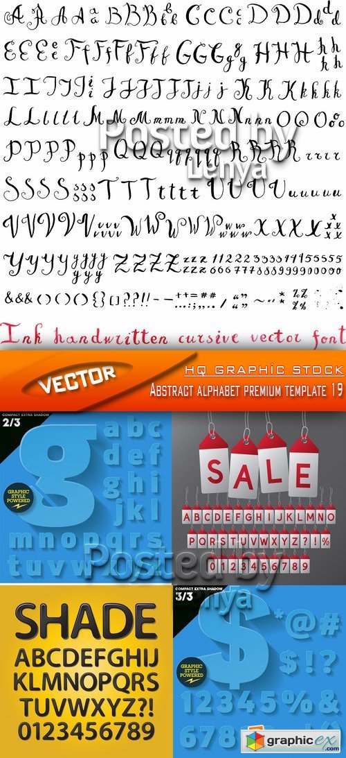 Stock Vector - Abstract alphabet premium template 19