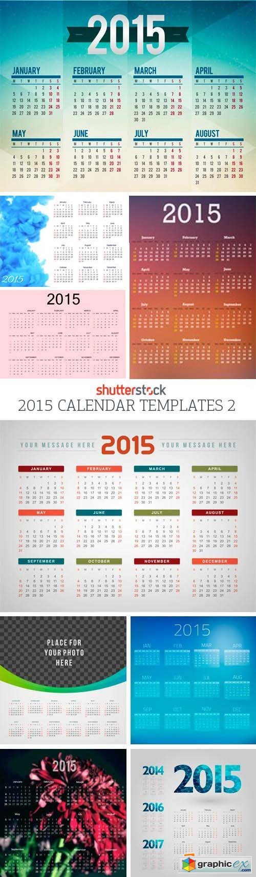 Amazing SS - 2015 Calendar Templates 2, 25xEPS