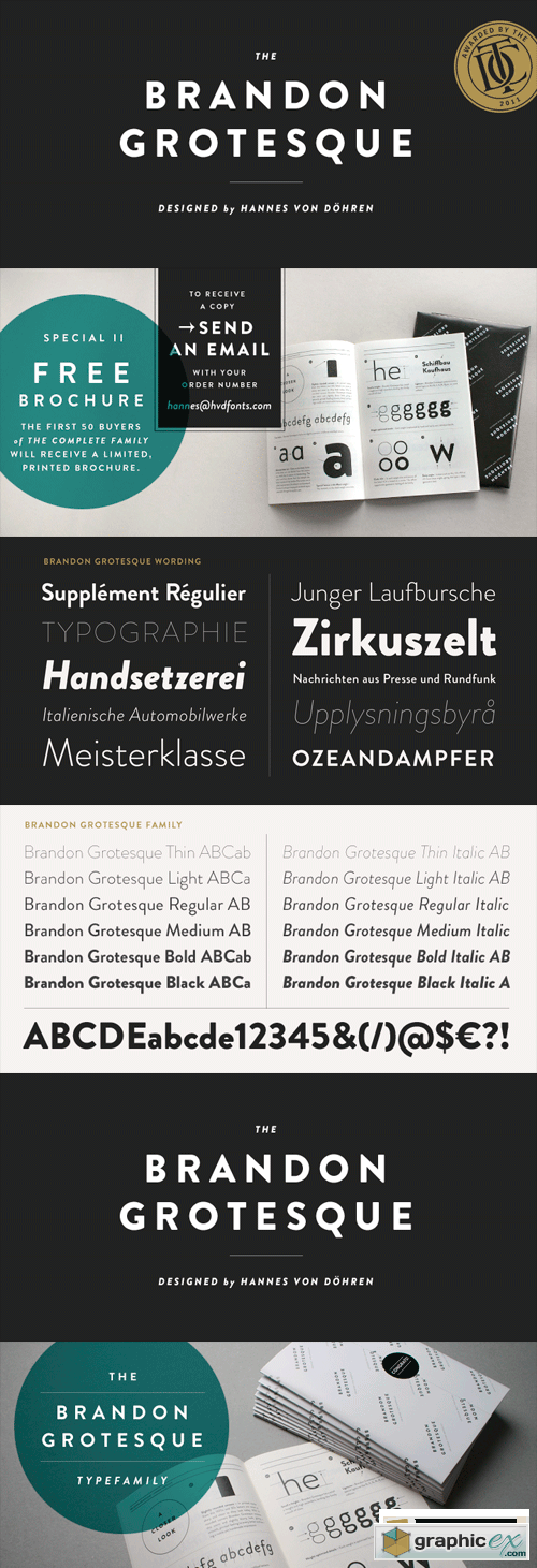 Brandon Grotesque Font Family - 12 Fonts for $249