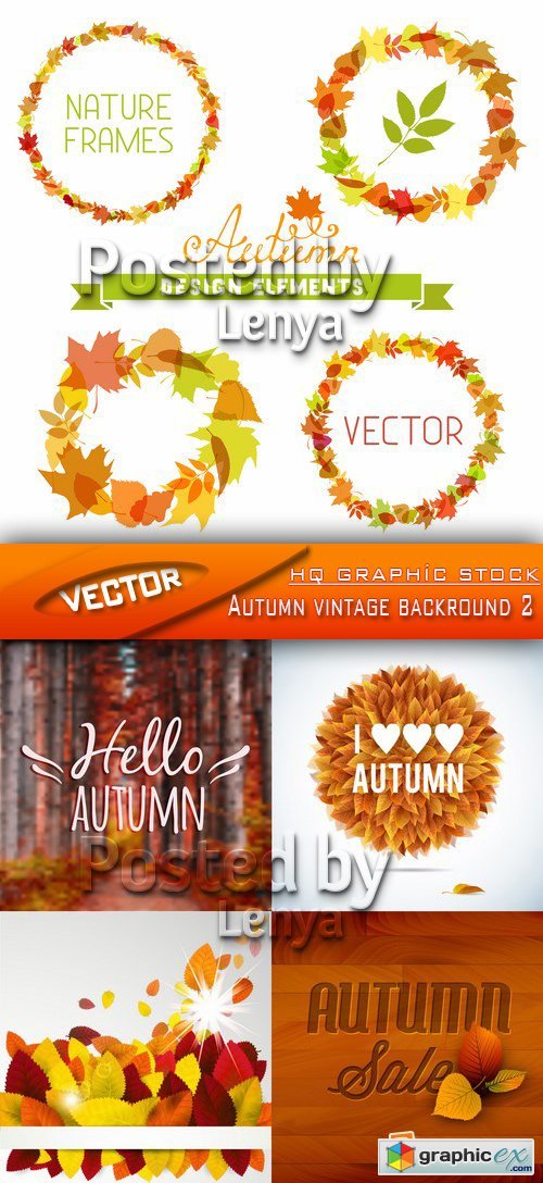 Stock Vector - Autumn vintage backround 2