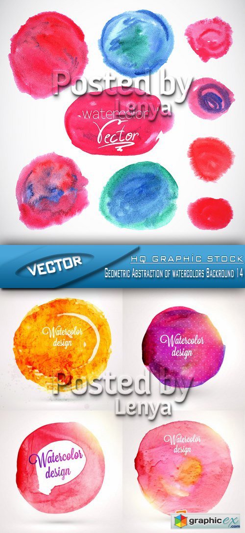 Stock Vector - Geometric Abstraction of watercolors Backround 14