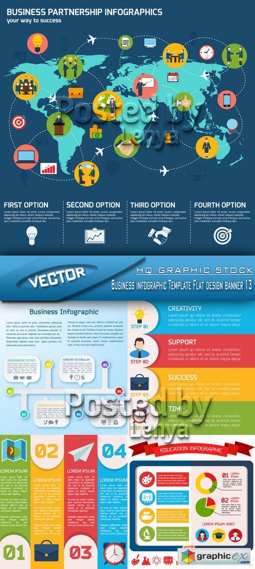 Stock Vector - Business infographic Template Flat design banner 13