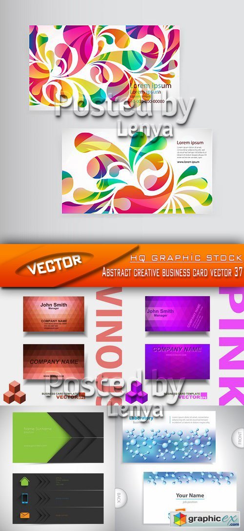 Stock Vector - Abstract creative business card vector 37
