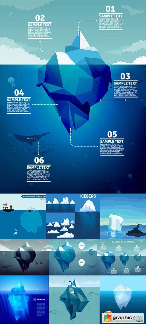 Stock Vectors - Iceberg, 25xEPS