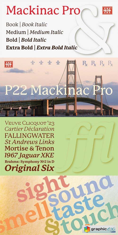 P22 Mackinac Pro Font Family - 24 Font 958$