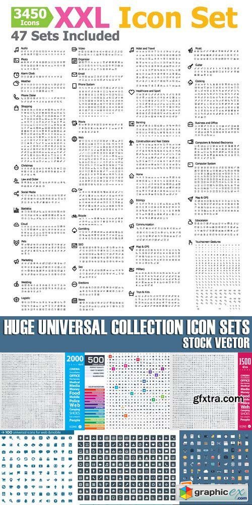 Huge universal collection icon sets, 25xEPS