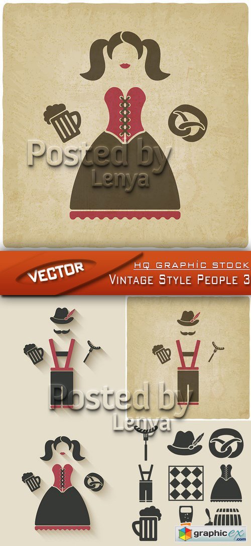 Stock Vector - Vintage Style People 3