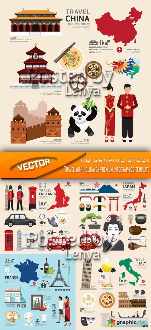 Stock Vector - Travel with holidays premium infographics template