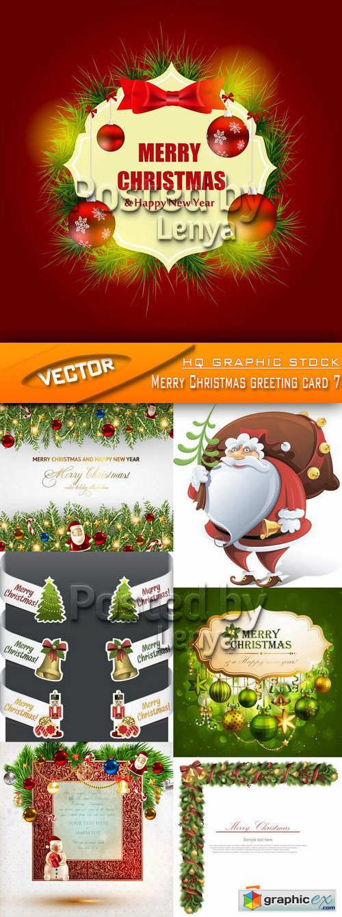 Stock Vector - Merry Christmas greeting card 7
