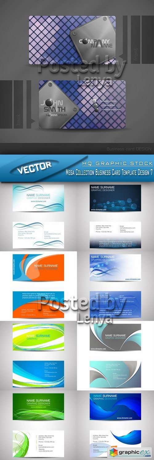 Stock Vector - Mega Collection Business Card Template Design 7
