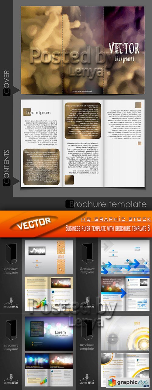 Stock Vector - Business flyer template with brochure template 8
