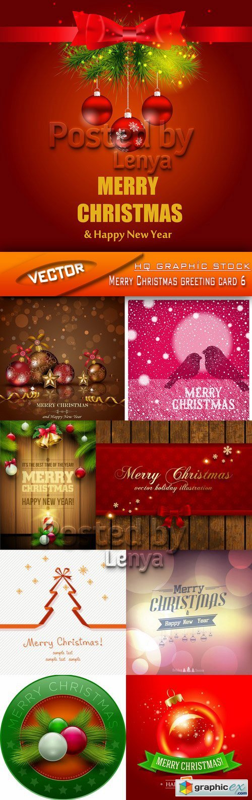 Stock Vector - Merry Christmas greeting card 6