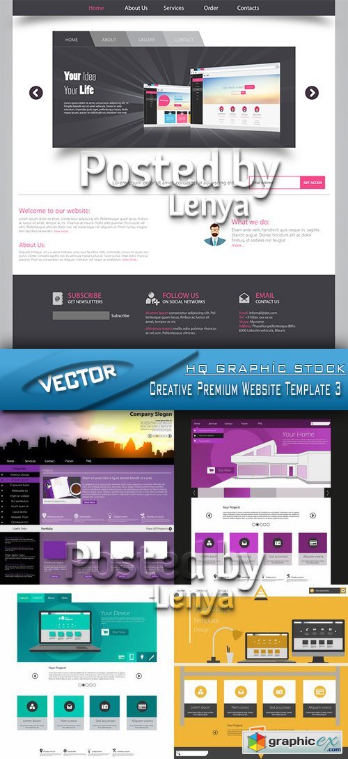 Stock Vector - Creative Premium Website Template 3
