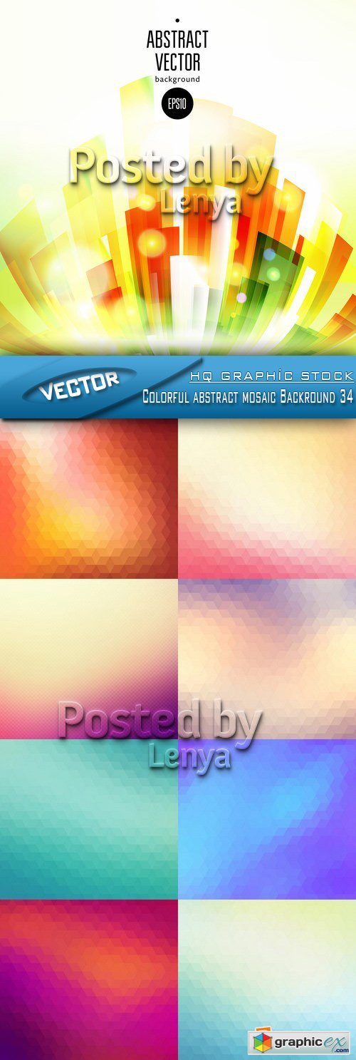 Stock Vector - Colorful abstract mosaic Backround 34