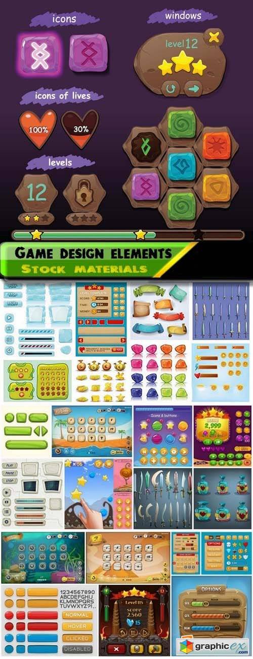 Game design elements in vector from stock 3 25xEPS