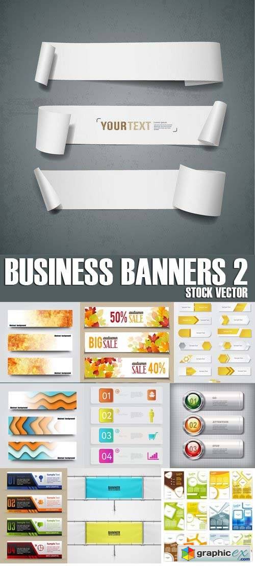 Stock Vectors - Business Banners 2, 25xEPS