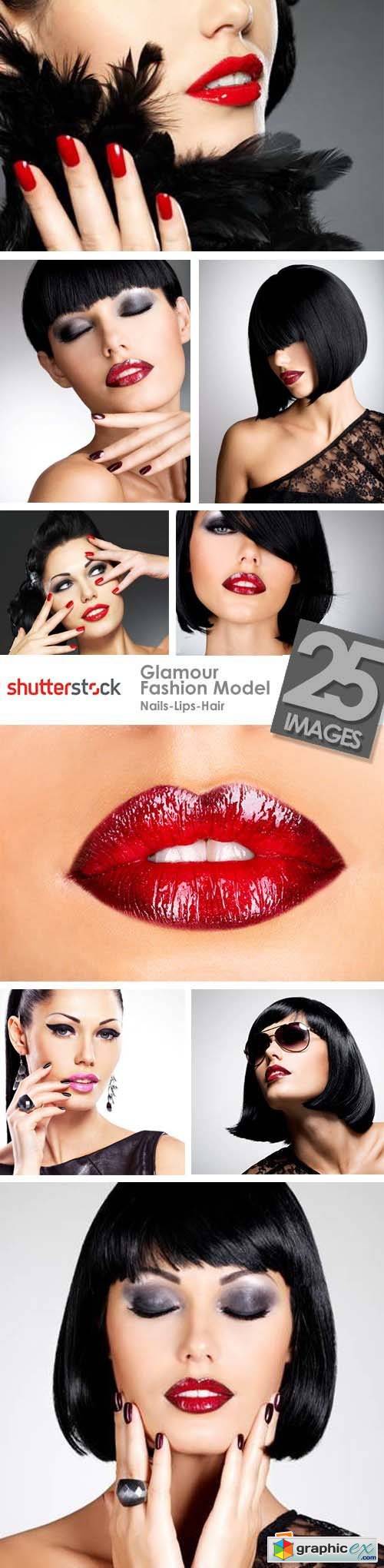 Glamour Fashion Model, Nails-Lips-Hair 25xJPG