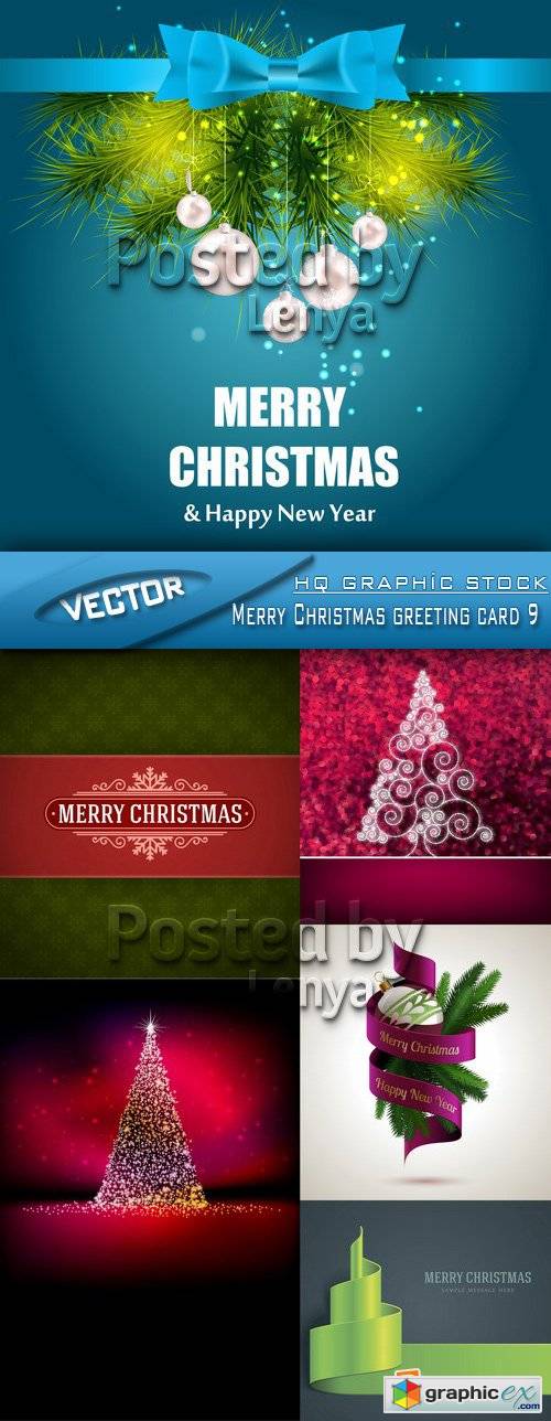 Stock Vector - Merry Christmas greeting card 9
