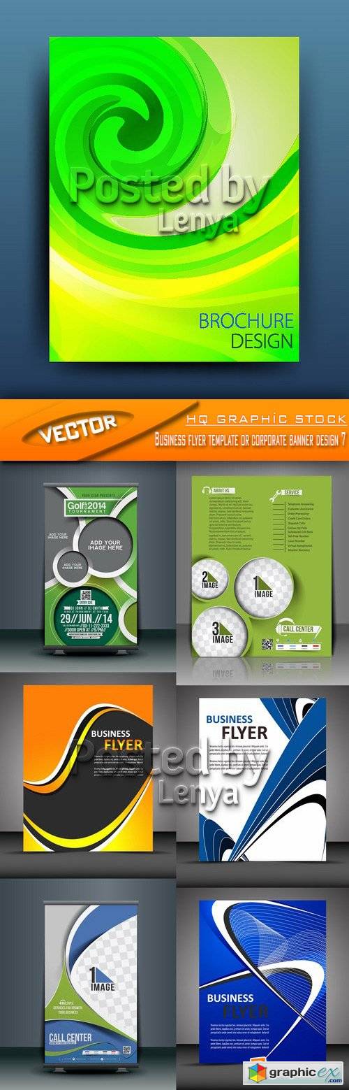 Stock Vector - Business flyer template or corporate banner design 7