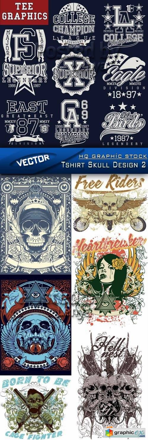 Stock Vector - Tshirt Skull Design 2