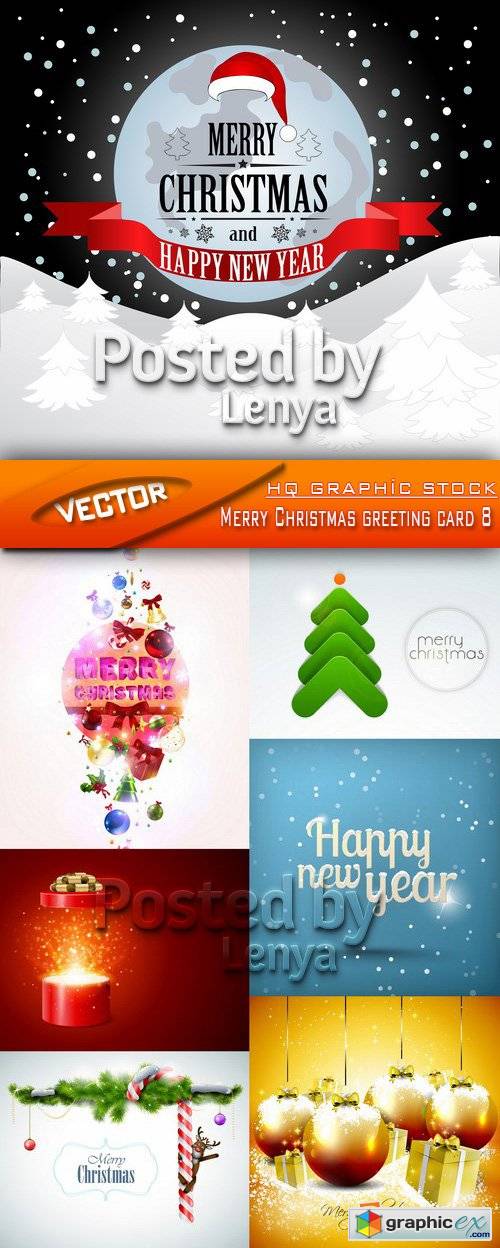 Stock Vector - Merry Christmas greeting card 8