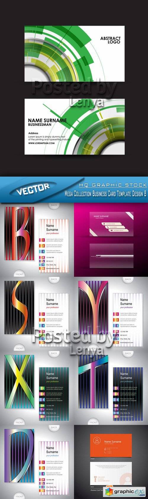 Stock Vector - Mega Collection Business Card Template Design 8