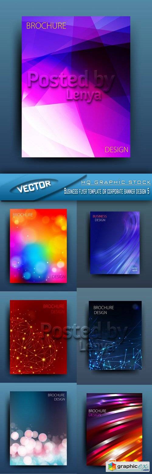 Stock Vector - Business flyer template or corporate banner design 5