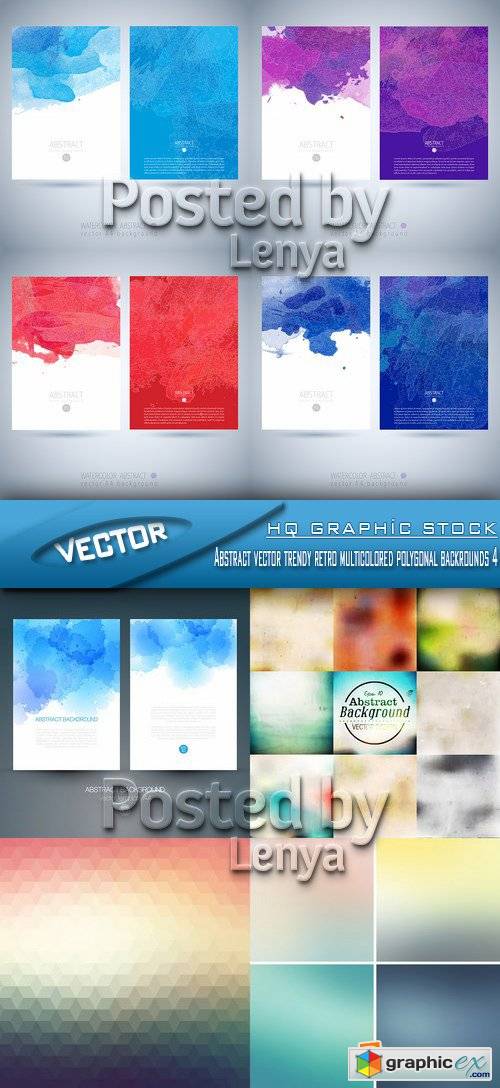 Stock Vector - Abstract vector trendy retro multicolored polygonal backrounds 4