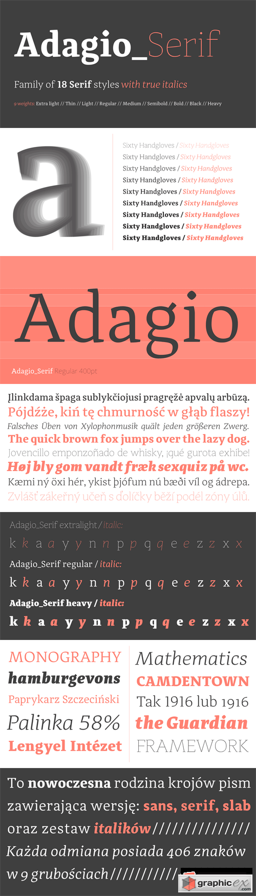 Adagio Serif Font Family - 18 Fonts for $270