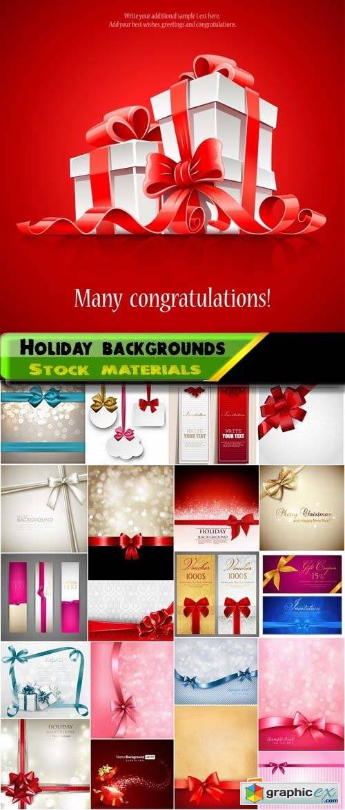 Holiday backgrounds and gift elements 25xEps