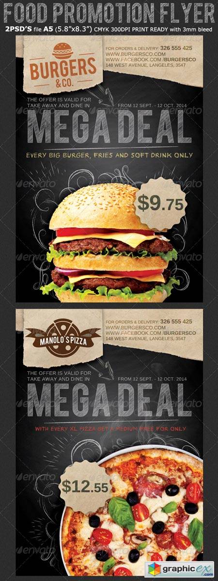 Restaurant Food Promotion Flyer Template 8690071