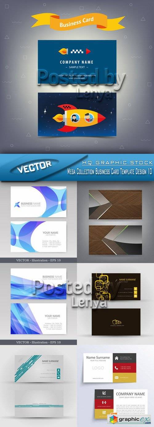 Stock Vector - Mega Collection Business Card Template Design 10