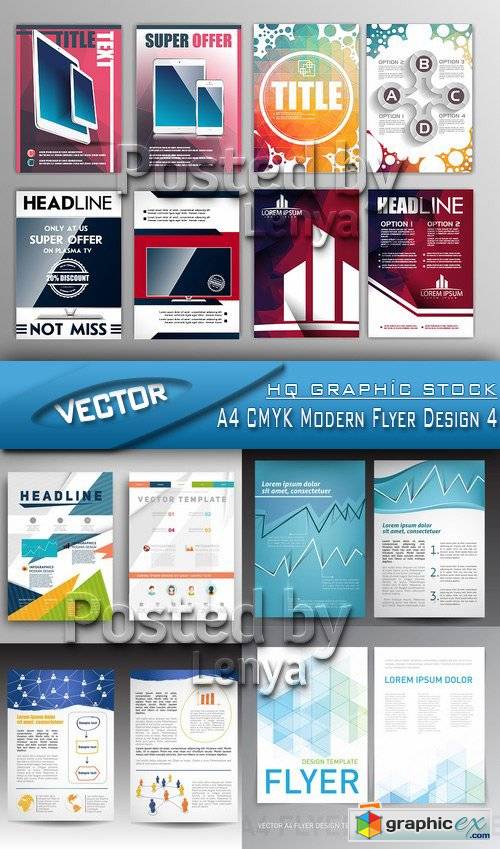 Stock Vector - A4 CMYK Modern Flyer Design 4
