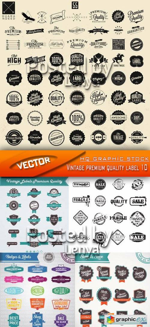 Stock Vector - Vintage premium quality label 10