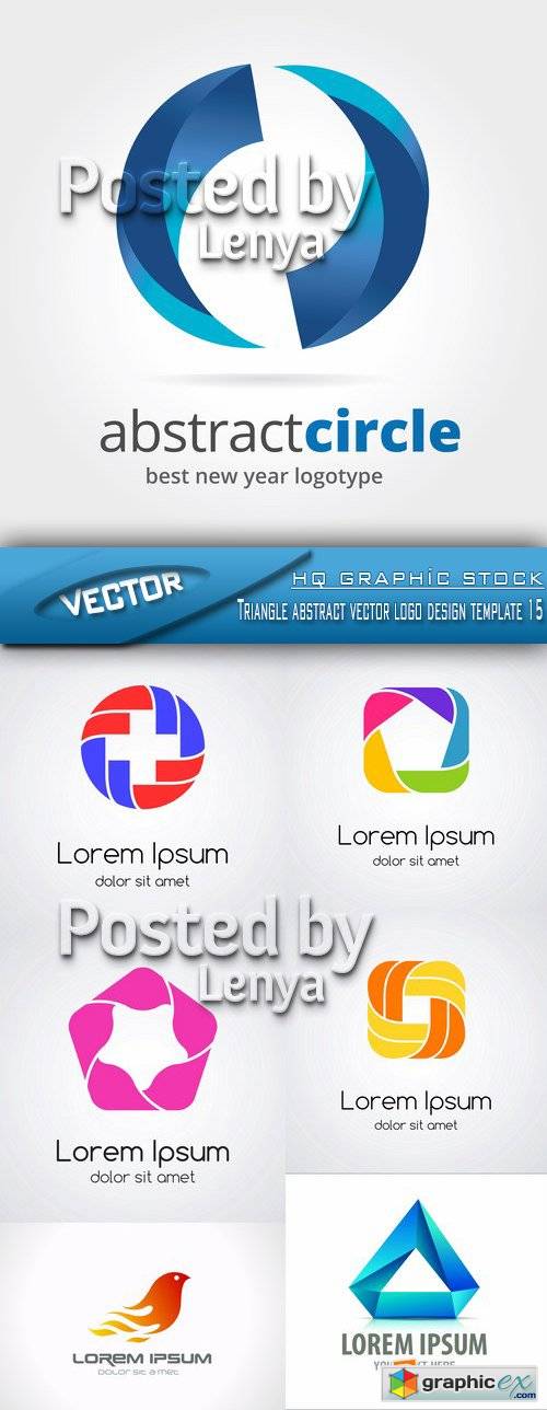Triangle abstract vector logo design template 15