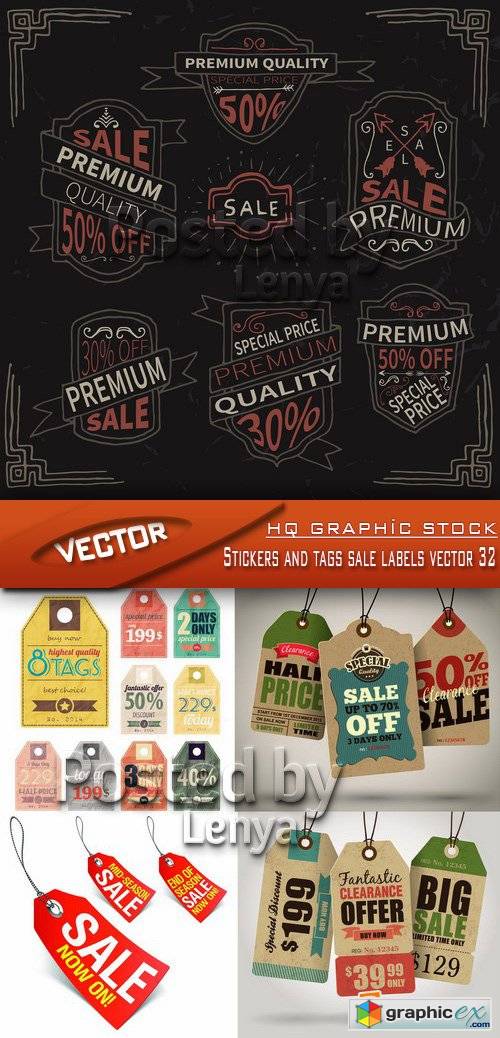 Stock Vector - Stickers and tags sale labels vector 32