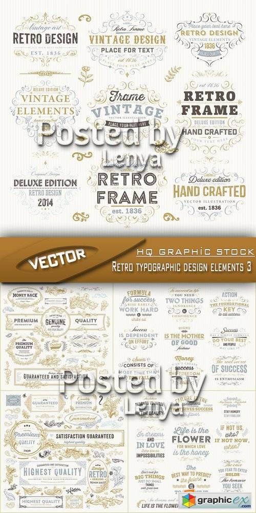 Stock Vector - Retro typographic design elements 3