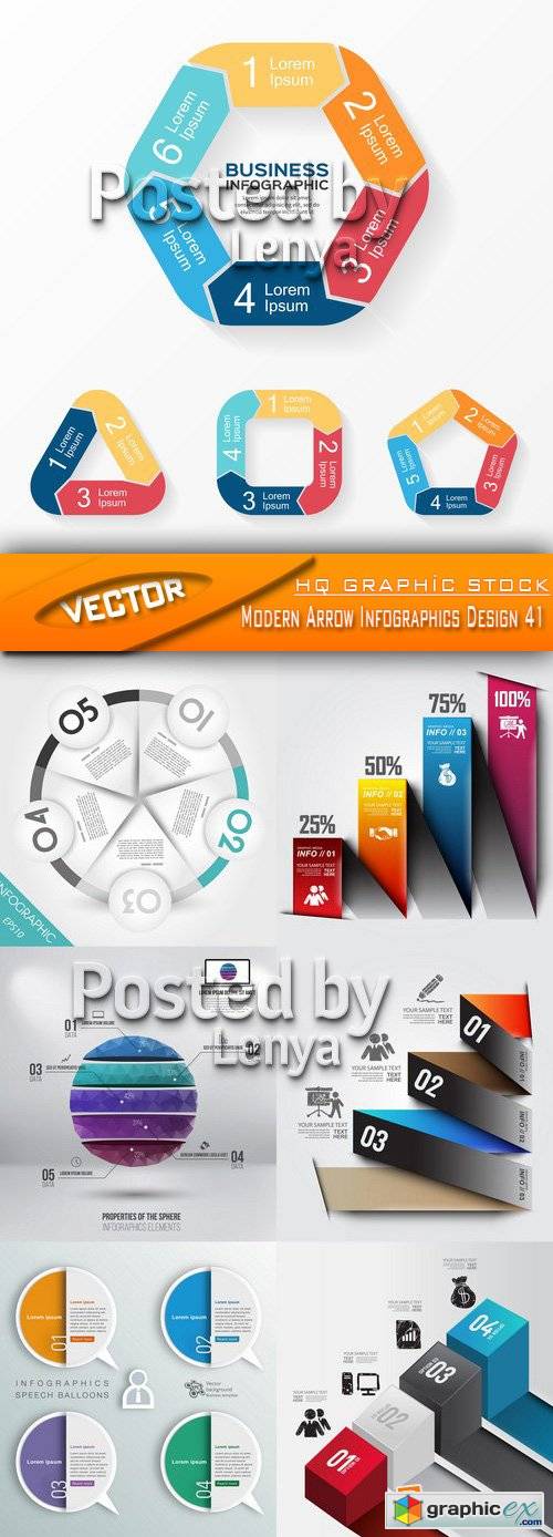 Stock Vector - Modern Arrow Infographics Design 41