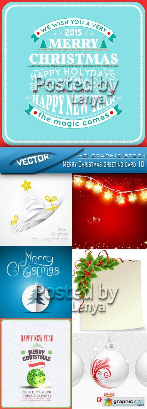 Stock Vector - Merry Christmas greeting card 10