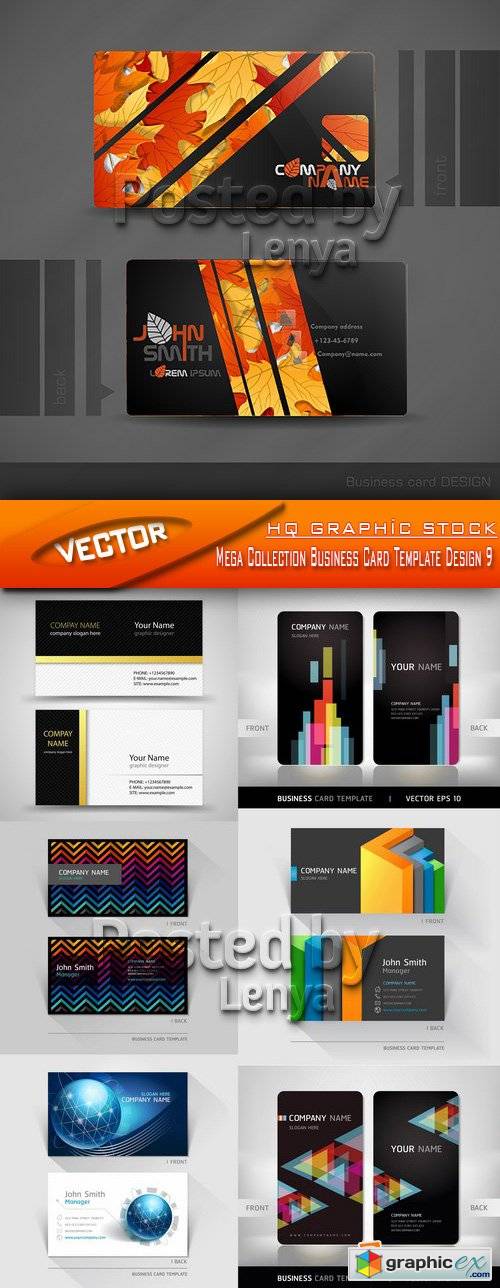 Stock Vector - Mega Collection Business Card Template Design 9