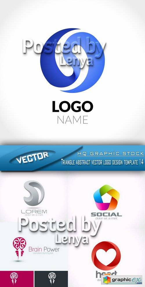 Triangle abstract vector logo design template 14