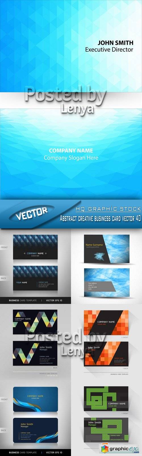Stock Vector - Abstract creative business card vector 40