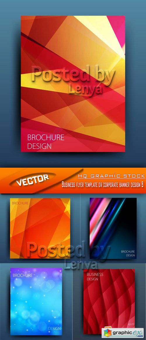 Stock Vector - Business flyer template or corporate banner design 8