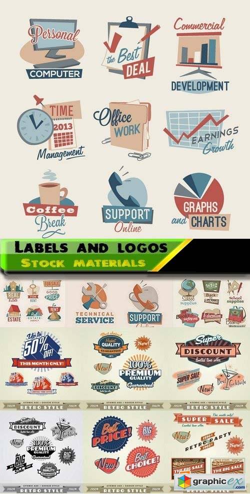 Different Labels and Logos for Business 25xEPS