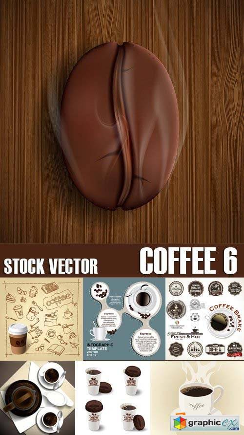 Stock Vectors - Coffee 6, 25xEPS
