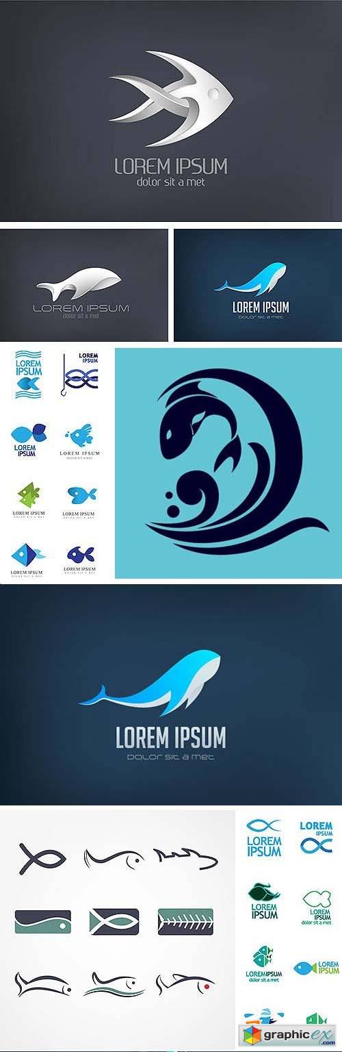 Fish Logos 2, 25xEPS
