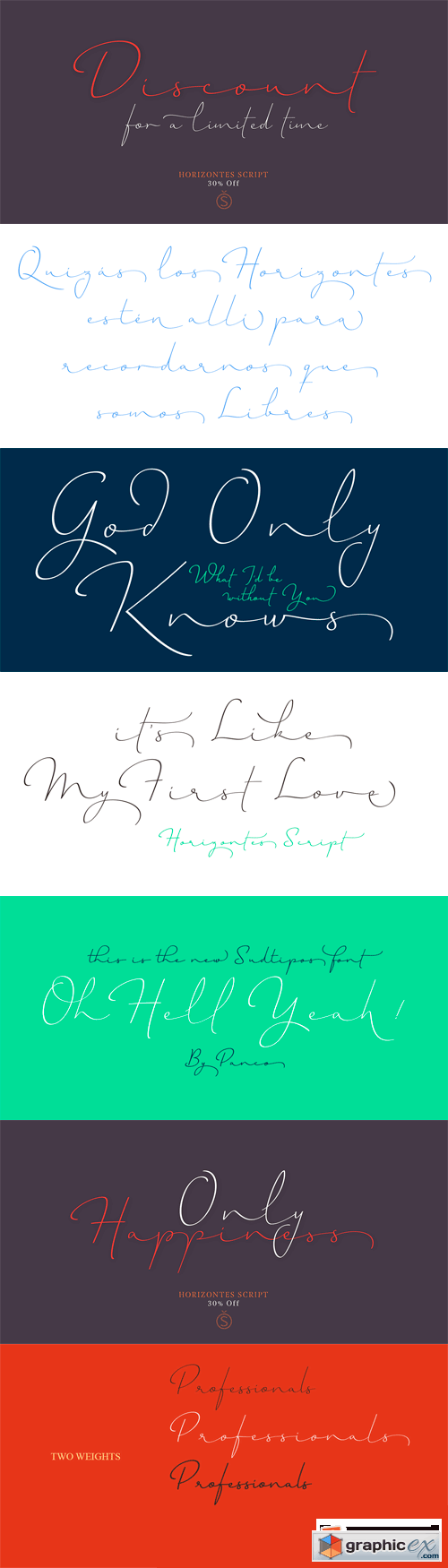 Horizontes Script Font Family - 2 Fonts for $59