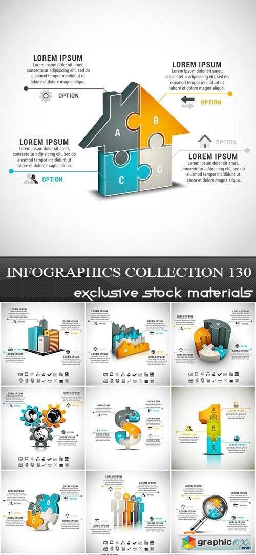 Collection of Infographics Vol.130, 25xEPS