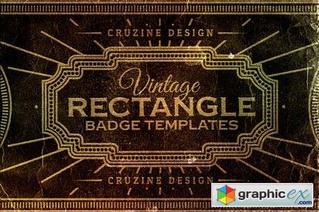 Rectangle Vintage Badges v.1 55932